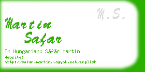 martin safar business card