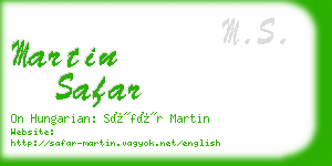 martin safar business card